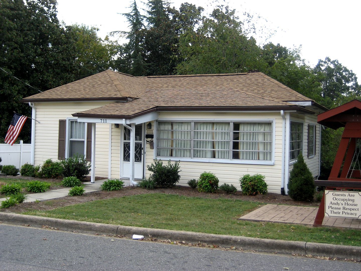 Andys boyhood home is in Mt. Airy and is available for rental. 