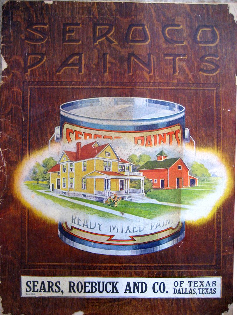 Old Sears Roebuck and Co. paint catalog. Note the name, Seroco. Its an abbreviation for Sears Roebuck Company. Clever, huh?  