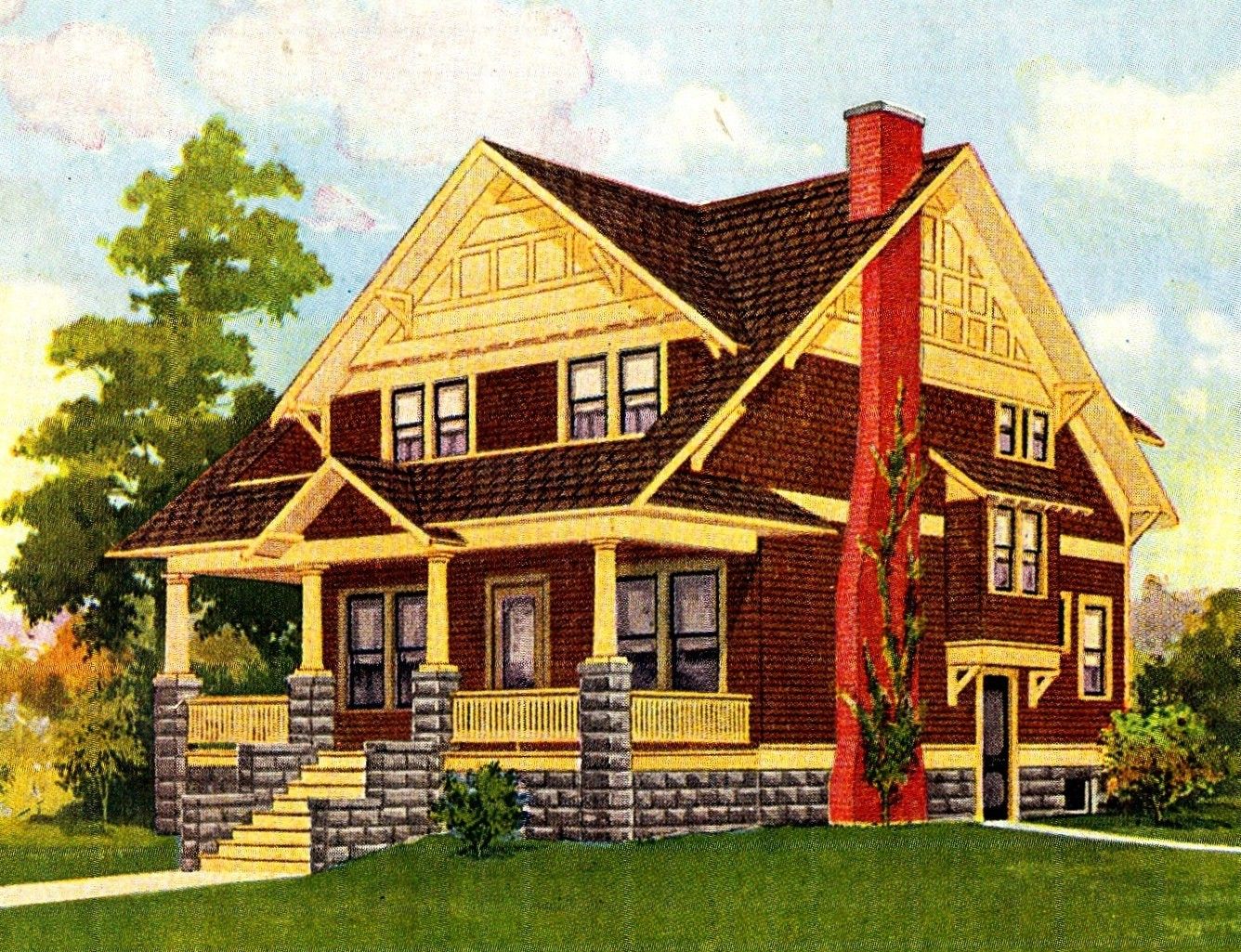 Should I start with my favorite? Above is a picture of the Sears Sherburne, from the 1921 Building Materials catalog. It was a spacious, grand house and Ive not seen many of these.