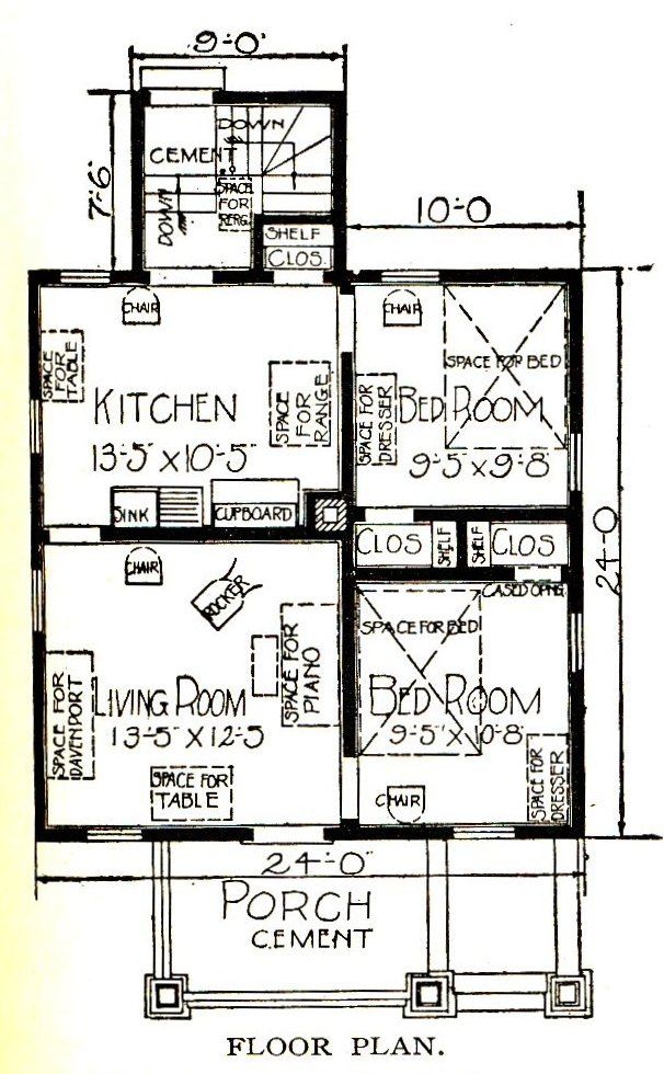 The floor plan in 1921