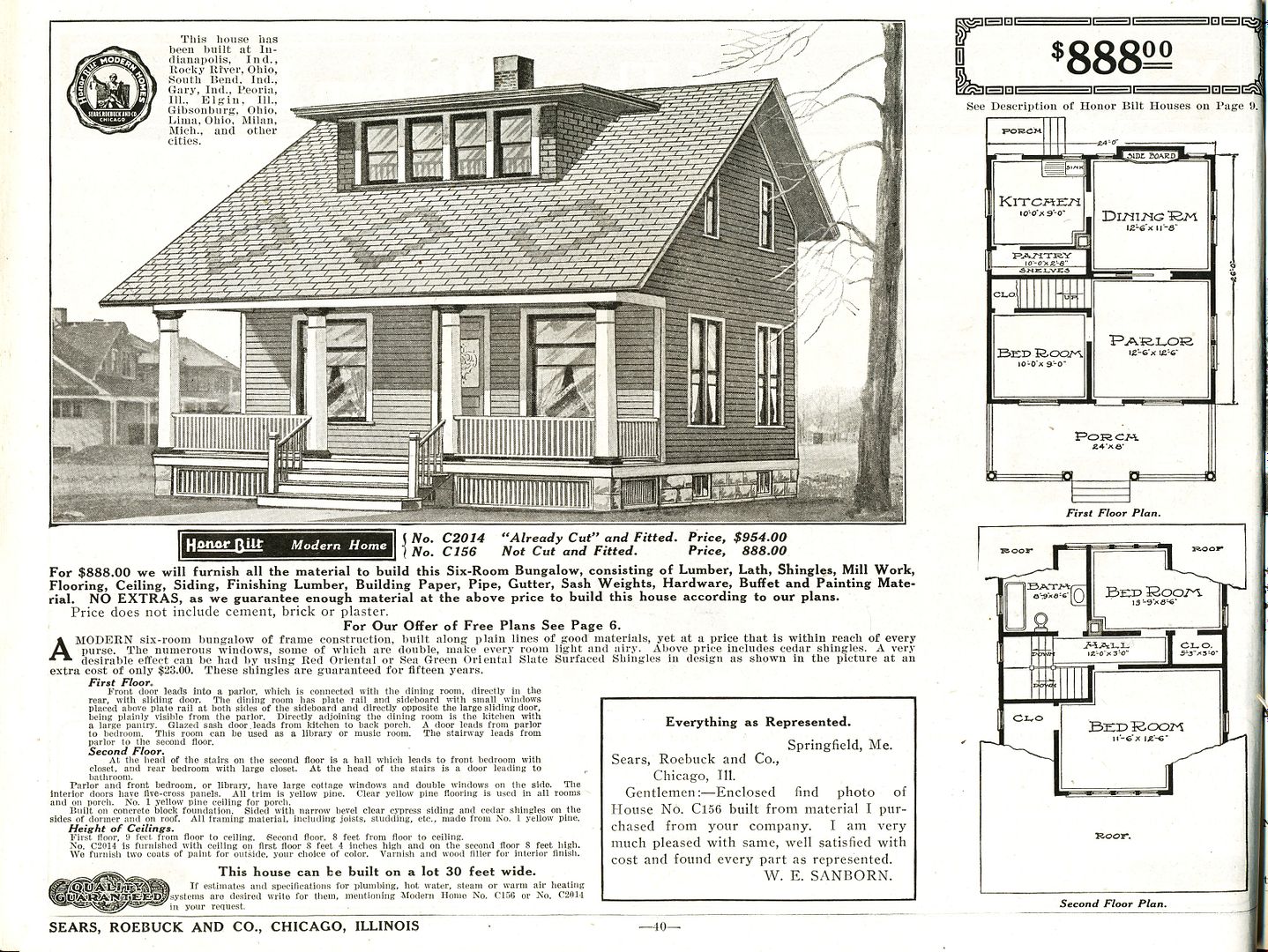 The Glyndon from the 1916 Sears Modern Homes catalog. 