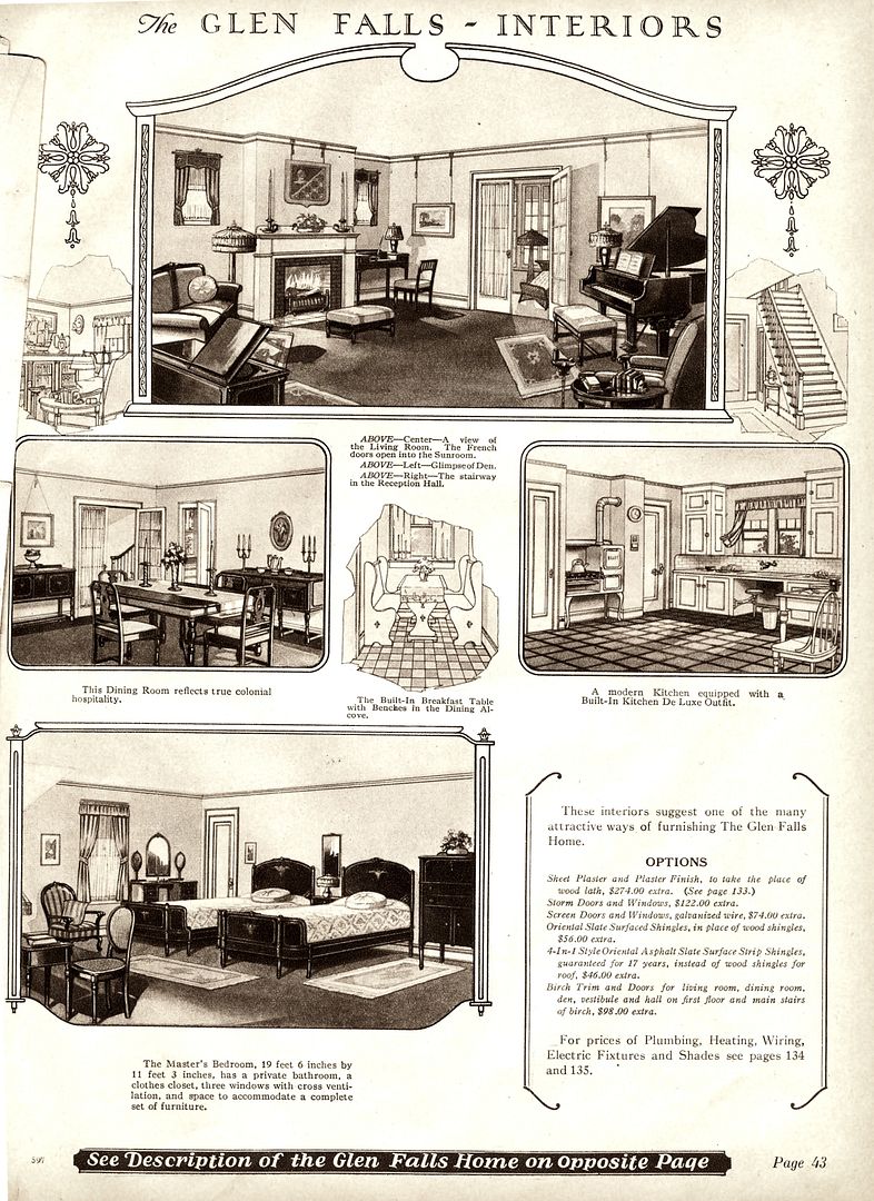 In the 1926 catalog, the Glen Falls was featured, meaning that interior photos were shown.