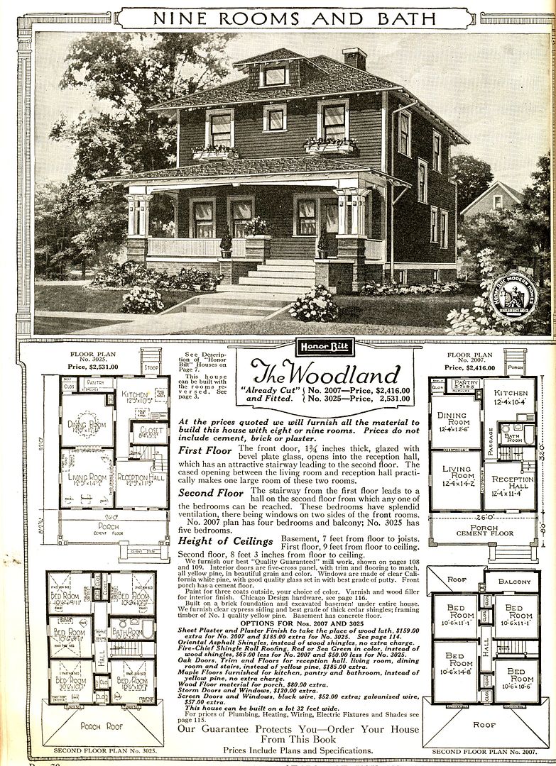 Sears Woodland as seen in the 1921 Sears Modern Homes catalog. 