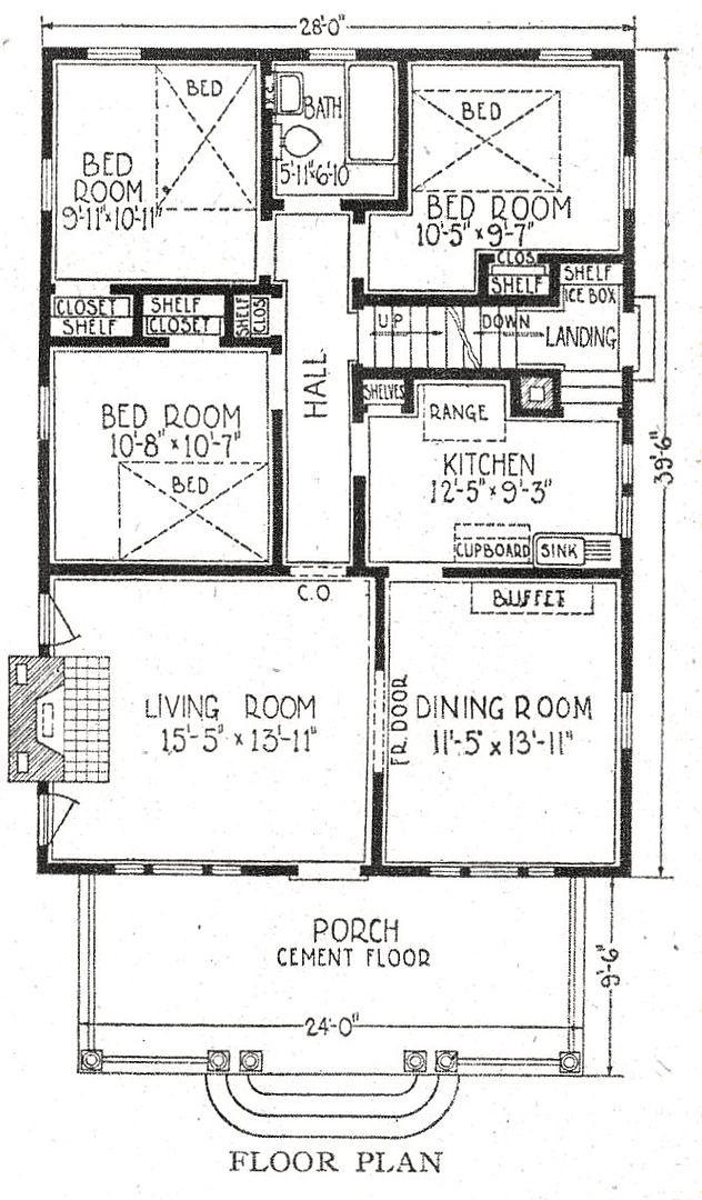 The floorplan in both 1928 and 1921 was the same. 