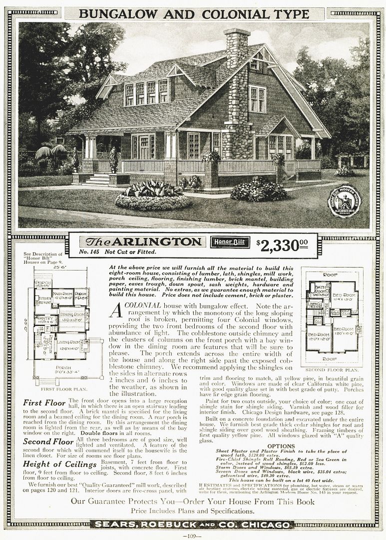 The Sears Arlington was a classic Arts & Crafts bungalow (1919).