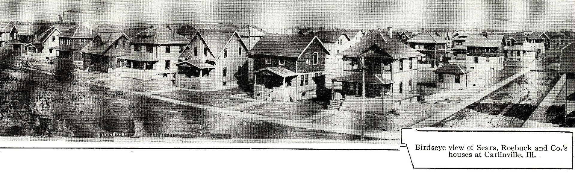 In 1921, images of the completed neighborhood first appeared in the Searsm Modern Homes catalog. 