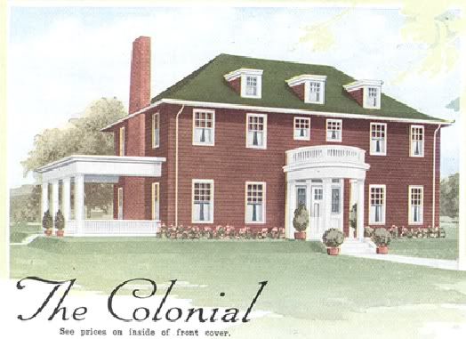 This Aladdin Colonial is in Suffolk. For years and years, people believed it was a Sears kit home. This is not uncommon. It *is* a kit home, but it came from Aladdin, not Sears.