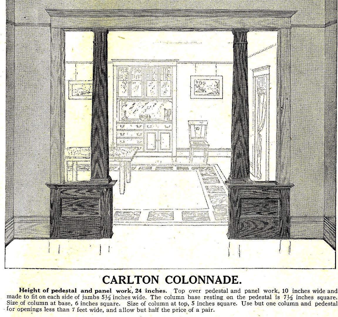 These colonnades appeared in the Sears Roebuck Building Materials catalog (1921). 