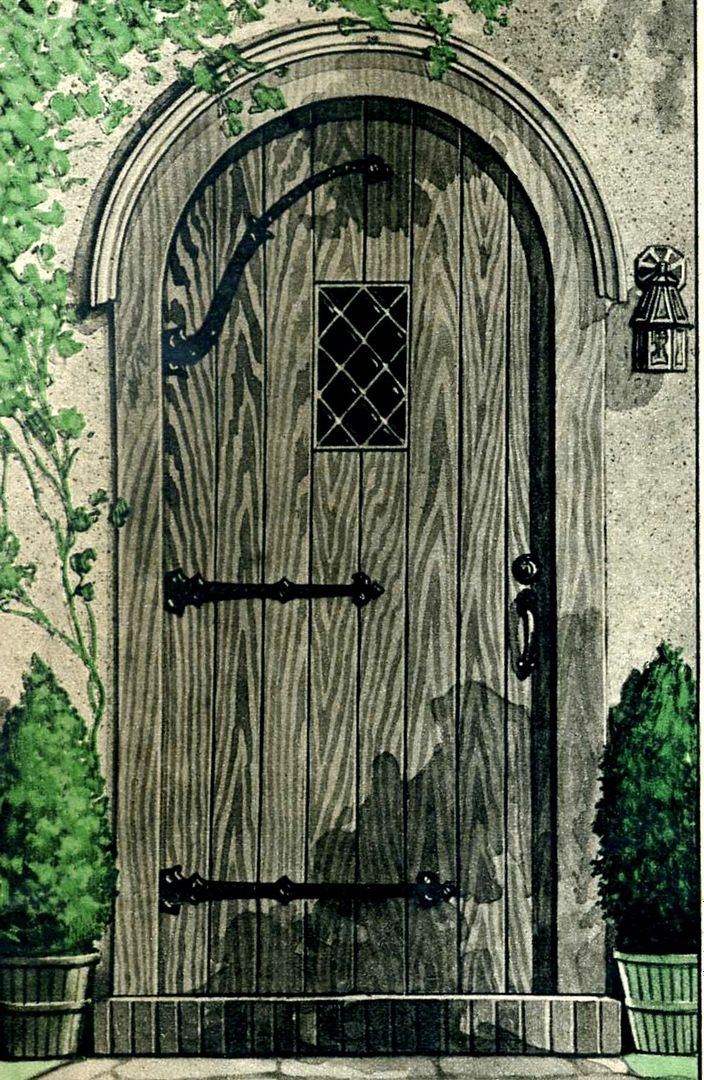 A page from the 1931 catalog shows the door for the Wardway Tudor Homes.