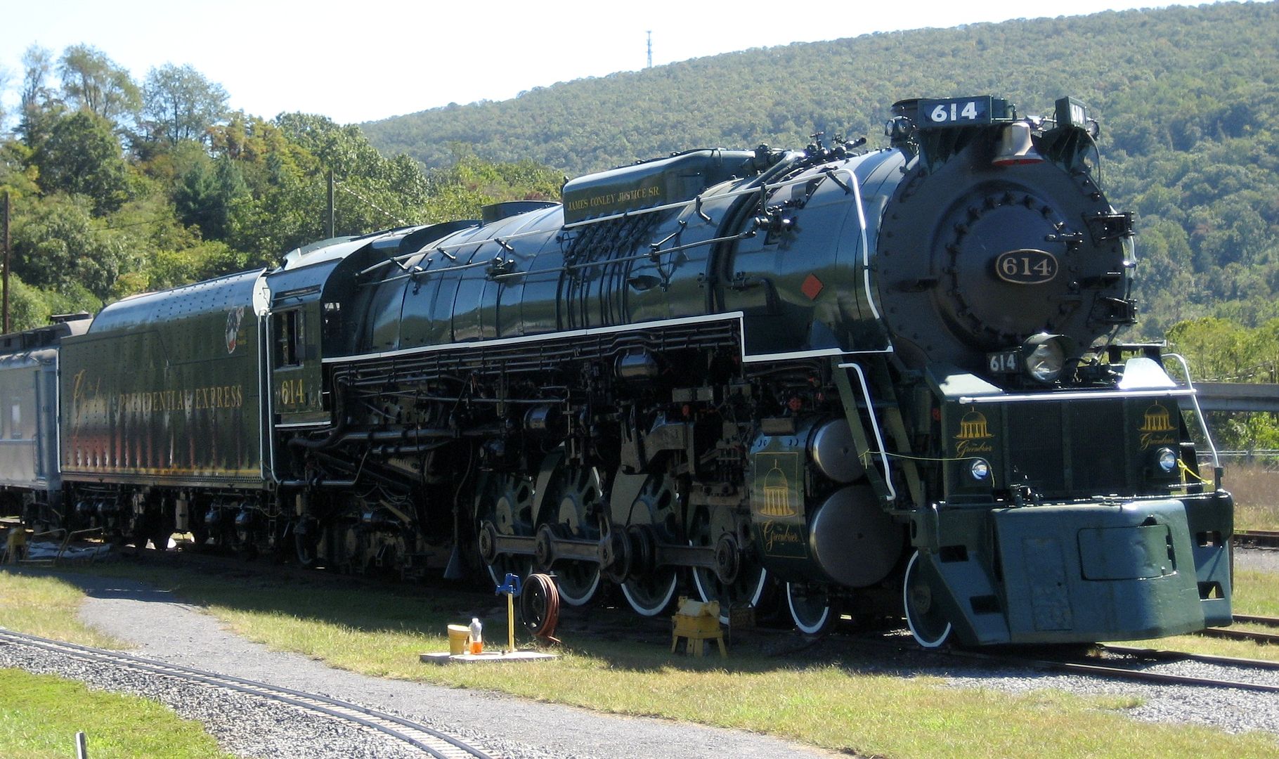 I highly recommend a visit to Douthat State Park. About 15 minutes from the park (in Clifton Forge), you can visit the C&O Railway Museum, and see this beautiful steam locomotive up close and personal!