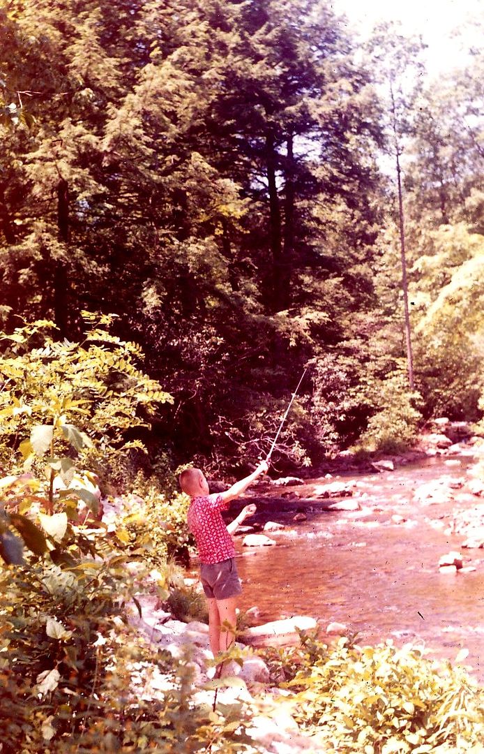 My eldest brother Tommy fishing on Smith Creek (June 1960).