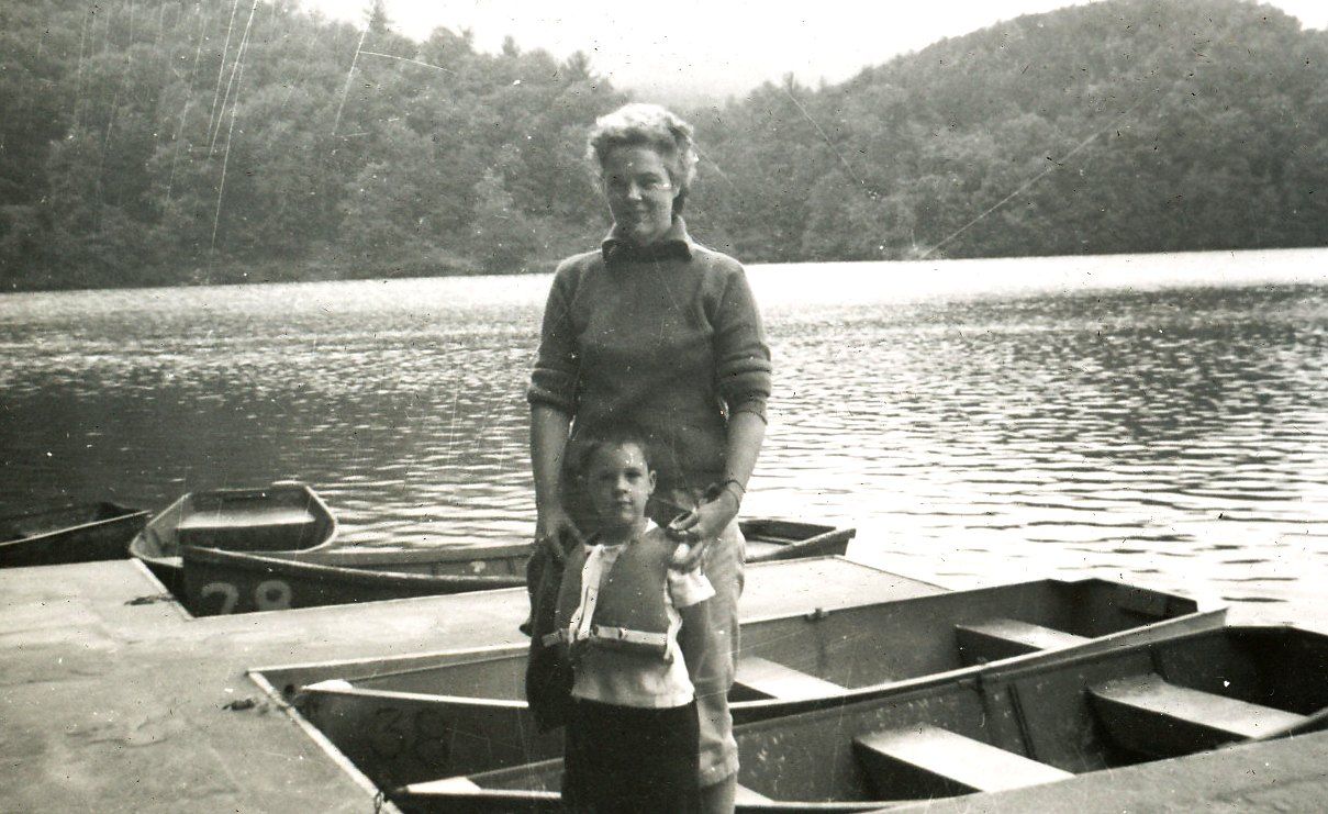 Our family first visited Douthat State Park in 1960. Heres a picture of my youngest brother with our mother, Betty Mae Brown Fuller. 