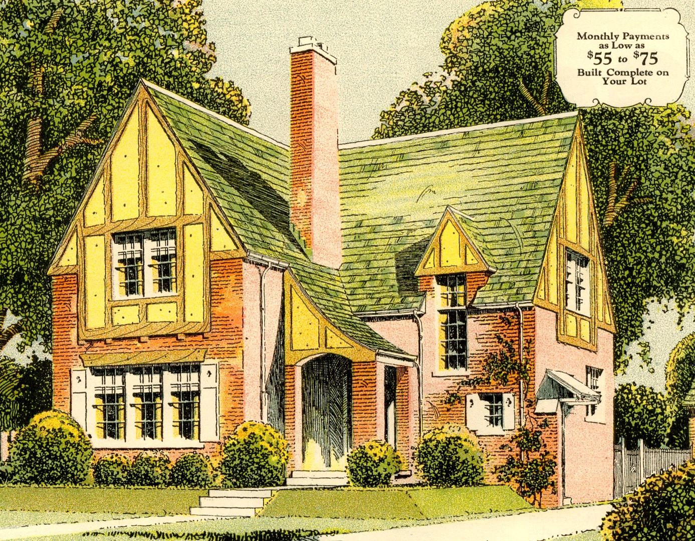 The Elmhurst was featured in the 1930 Sears Modern Homes catalog and had a two-page spread. 