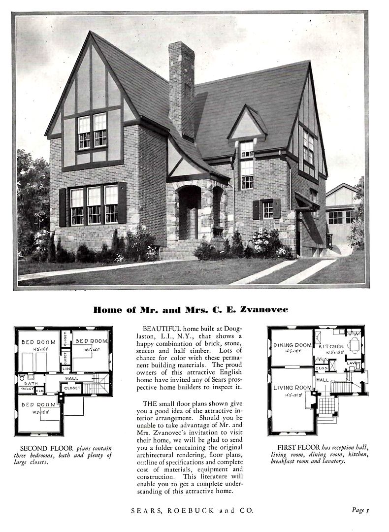 And look what my buddy Rachel found in her 1929 Brick Veneer Honor Bilt Homes catalog! Its an Elmhurst that was built in Long Island, NY. And Rachel even found the house - as it stands today - in New York! 