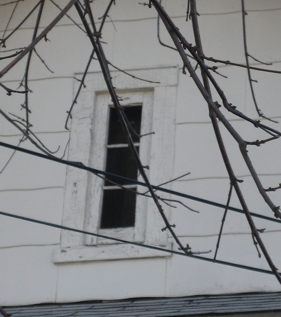 Close-up of the attic window.
