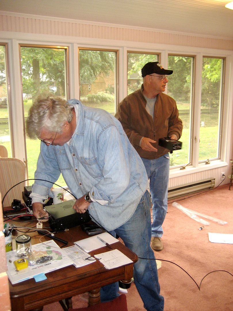 Mike Neal (President of RASON) and Jim Silverstorf (Treasurer of RASON) came by to help with the assembly of the new antenna.
