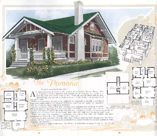 The Pomona (named after the city in California) was a classic Arts & Crafts bungalow.