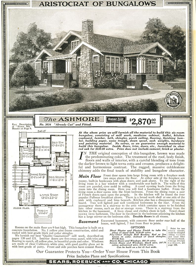 This Arts & Crafts bungalow is the Sears Ashmore and its one of my favorite houses. Its a real beauty of a house, and Ive seen about five in my many travels, so its pretty rare.