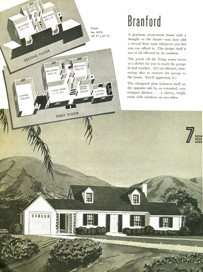 Sears Branford, as seen in the 1940 Sears Modern Homes catalog. 