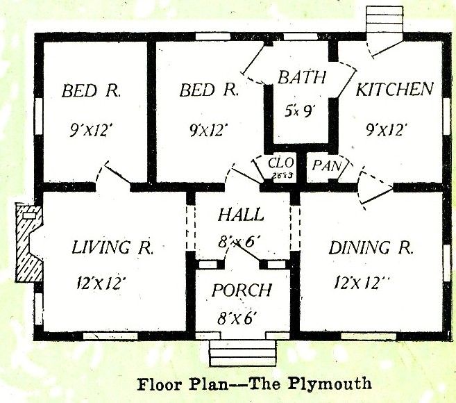 Floorplan for the Aladdin Plymouth shows it was also a fairly small house, but bigger than the Edison!