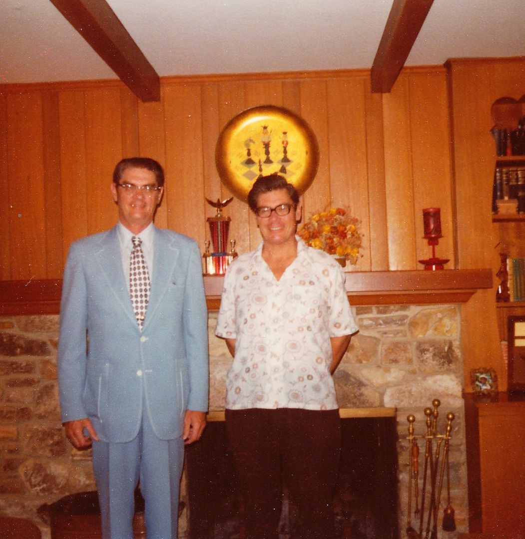About 1977, shown with his twin brother, Ed. 