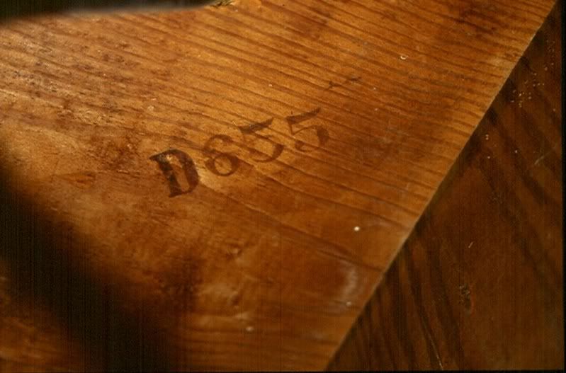 Lumber was numbered to facilitate construction