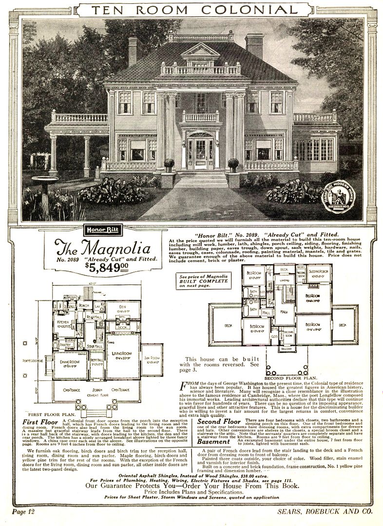 The Sears Magnolia was quite a house (1922 catalog).