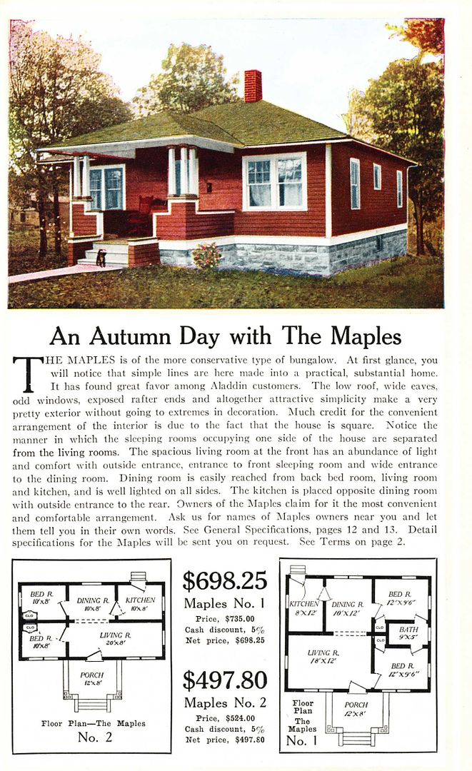 The Maples was a darling little bungalow offered by Aladdin (based in Bay City, Michigan). 
