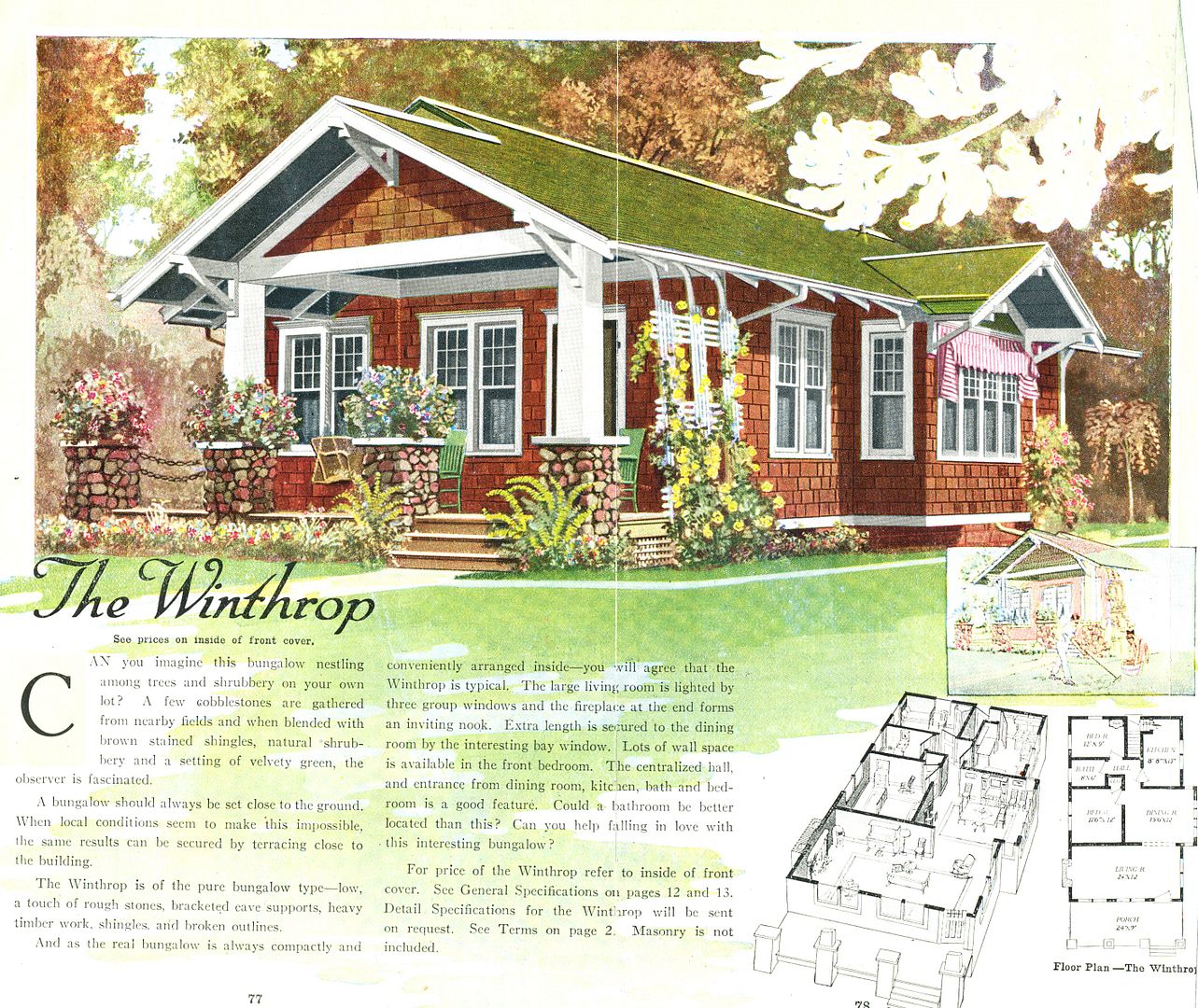 The Aladdin Winthrop is easy to identify with those four bricks columns on the porch, only two of which have wooden columns extending to the porch roof.