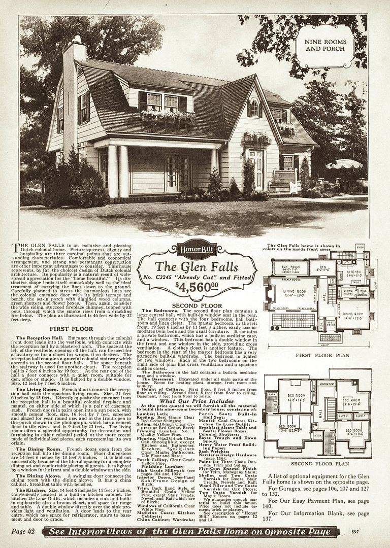 The Glenn Falls was one of Sears biggest and best kit homes (1928 catalog). 