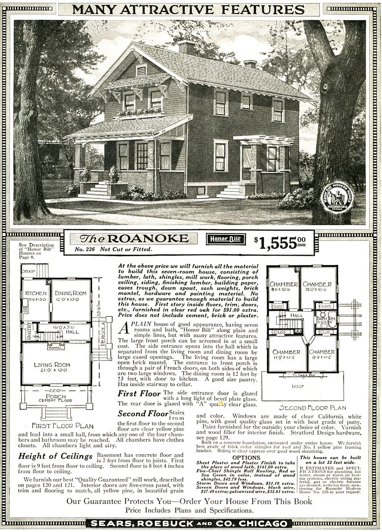The Sears Roanoke, as shown in the 1920 Sears Modern Homes catalog. 