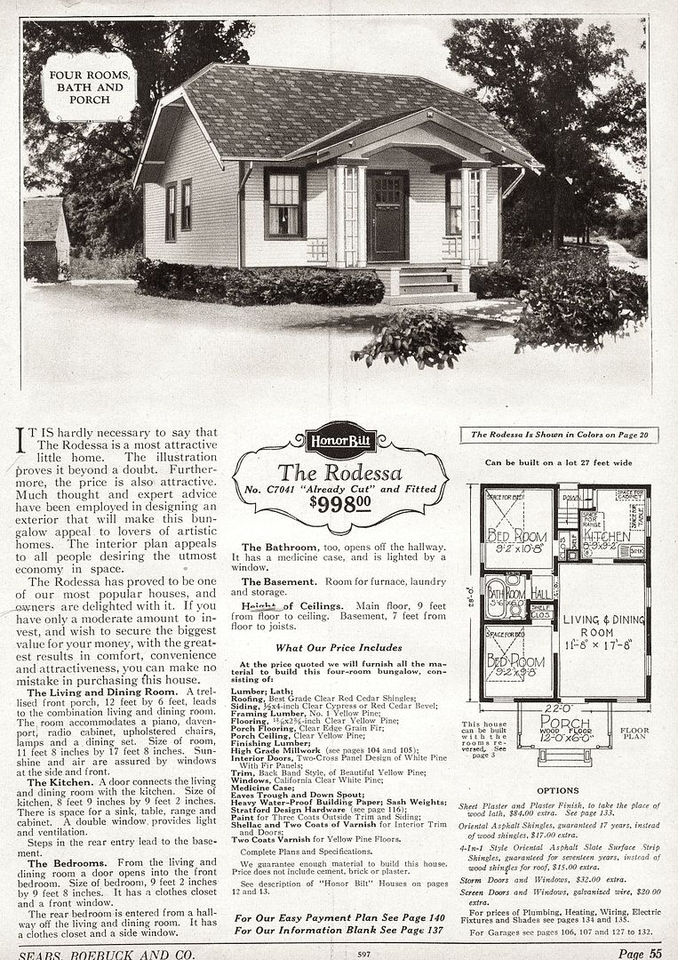 The Sears Rodessa, from the 1928 catalog. 