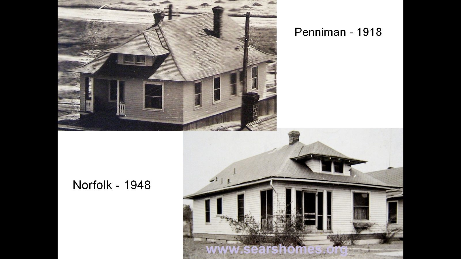 I became interested in Penniman in 2010, when I tried to figure out the true source of 17 bungalows in Riverview (Norfolk) that had been barged in - from somewhere.