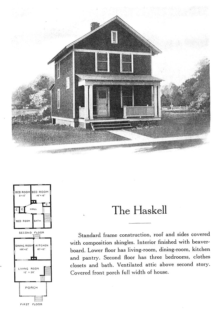 In the Penniman photo (above), you can clearly see a few Haskells. This was another DuPont design and was apparently the prevailing style of house built at Penniman.