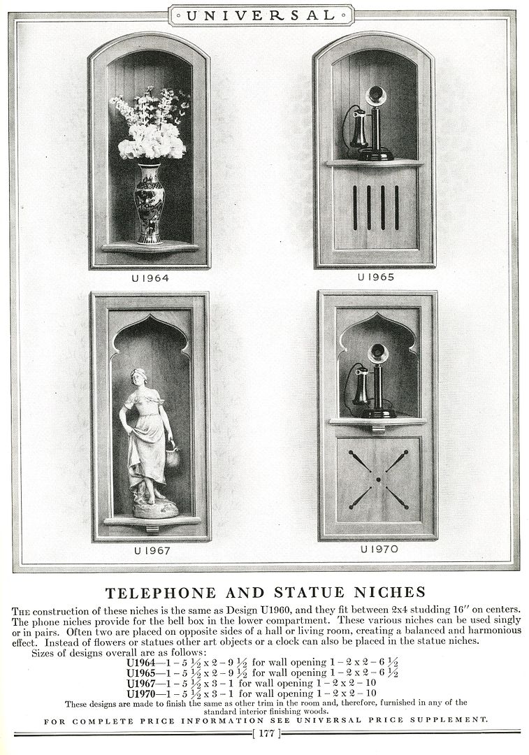 Phone niche in 1927 Builders Woodwork Catalog. 