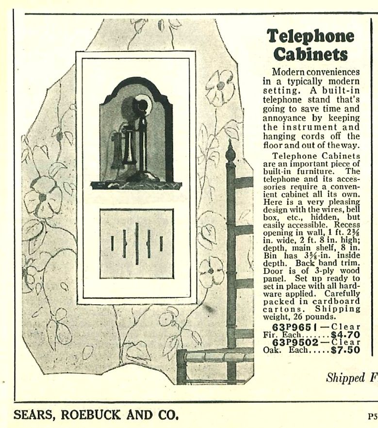 The 1929 Sears Building Materials catalog offered this phone niche.