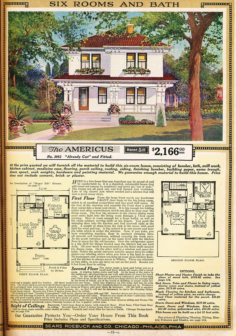 The Sears Americus was one of the best selling designs that Sears offered. This image is from their 1921 catalog.