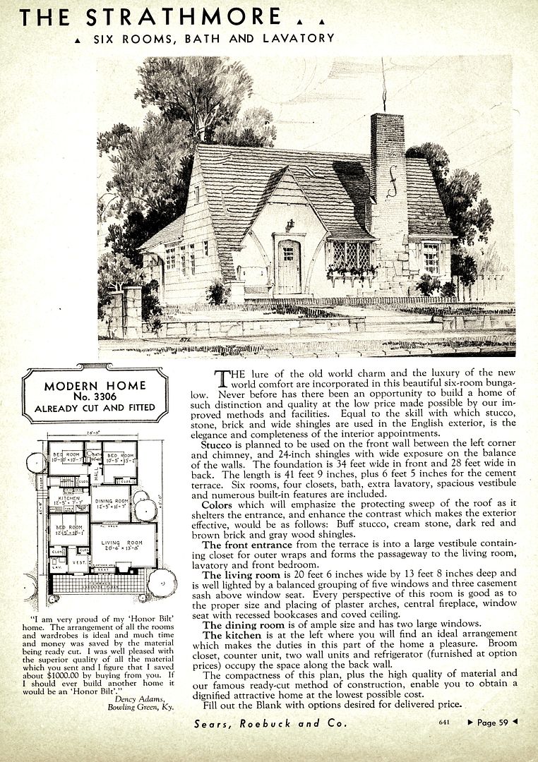Another fine-looking house is the Sears Strathmore (1936).