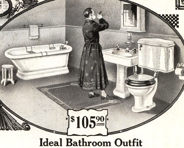 The original Corona bathroom (as seen in the 1918 catalog) would have looked something like this.