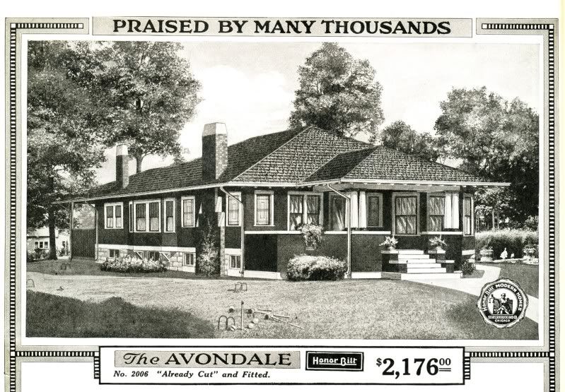 A clearer photo of the Avondale, from the 1919 Sears Modern Homes catalog
