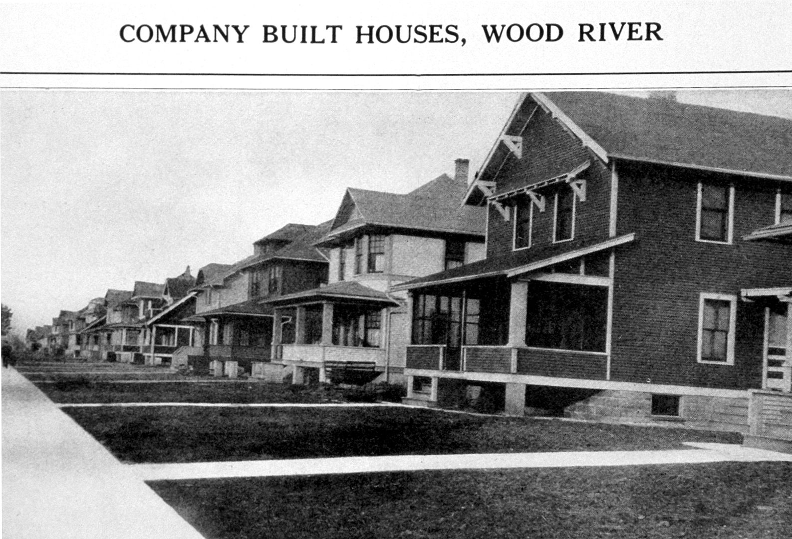 Vintage photo from the 1920 Stanolind Record showing the newly built Sears Homes in Wood River. 