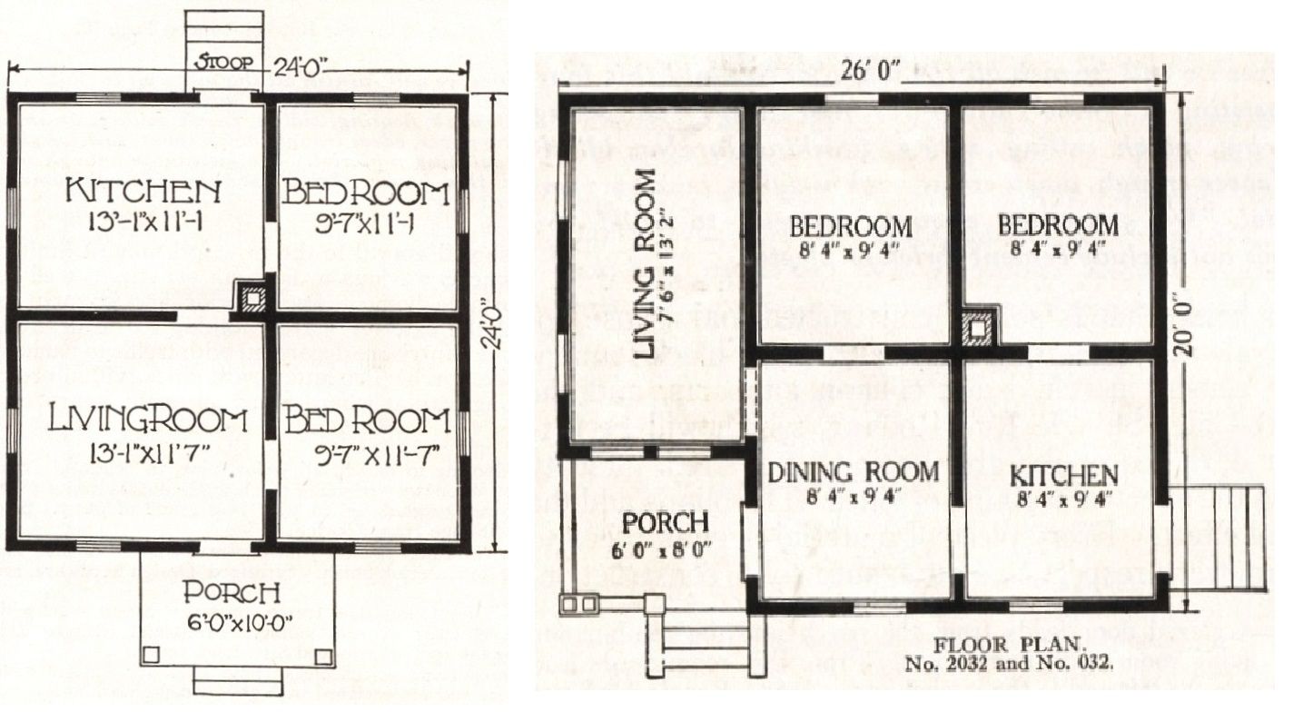Look at the floorplan for the two houses. 