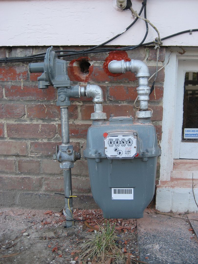 I wasnt thrilled with how the gas meter business turned out.  Two holes and one crooked meter. 