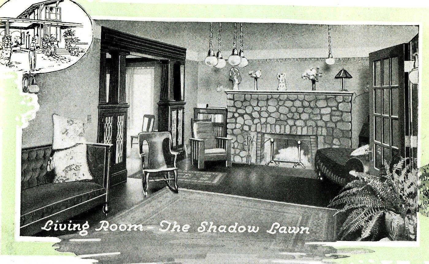The Shadowlawns living room, as seen in the 1919 catalog.