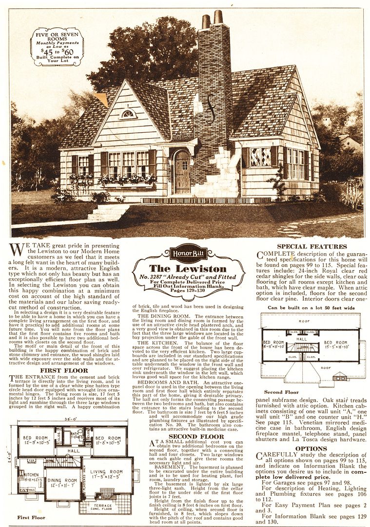 The Lewiston was a popular house for Sears (1930 catalog). 