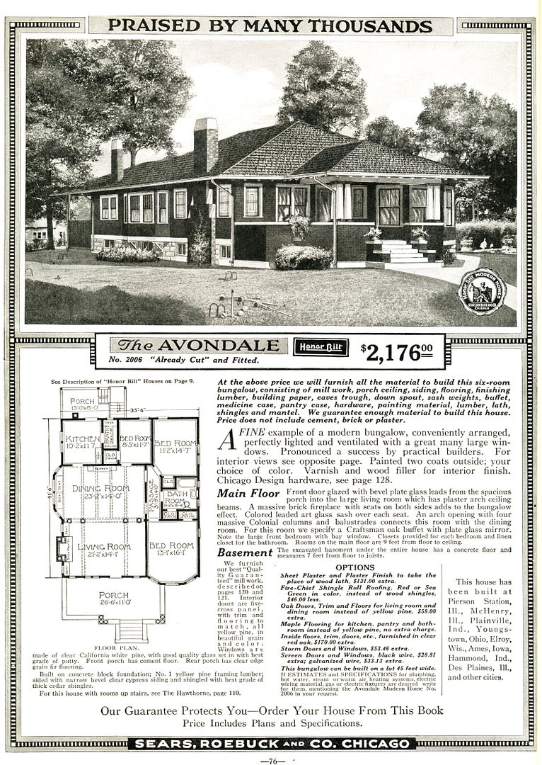 Catalog picture of the Sears Avondale