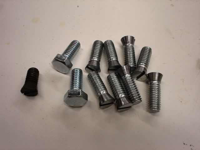 Vice jaw screws slotted 3 Set of 4. RECORD No 1 2 1/4 whit csk X 3/4 long 
