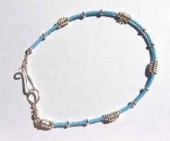 Funky Silver & Turquoise Bracelet