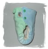 Medium Green Blue Fitted Diaper *Organic Cotton outer and Inner*