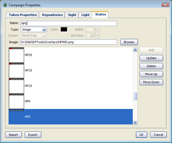 Health Bars in MapTool